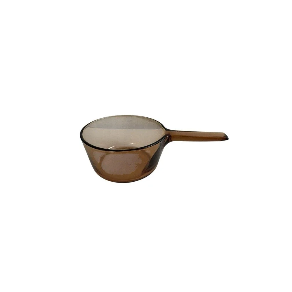 Vtg Visions Corning Ware 1.5 Liter Saucepan Pot  Made In USA AMBER Pyrex